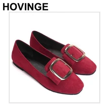 HOVINGE/распродажа; однотонные туфли на плоской подошве с квадратной пряжкой; женская модная обувь с квадратным носком; низкая скользящая юбка; женская повседневная обувь