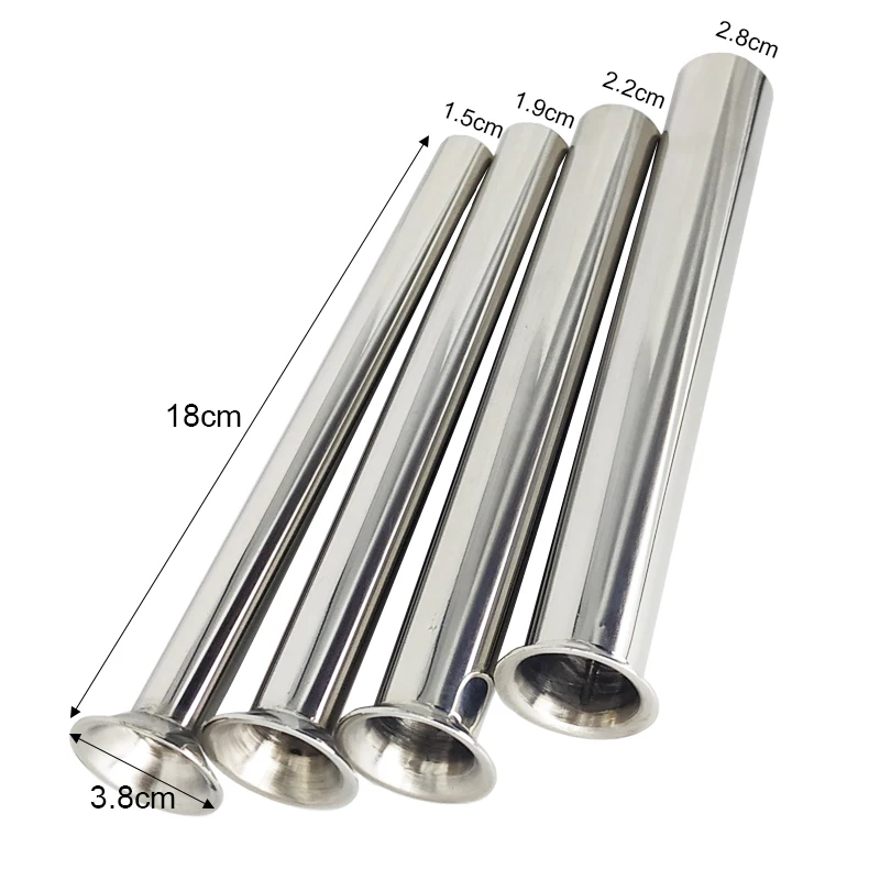 4 Pcs / Set Food Grade Stainless Steel Sausage Filling Nozzles Sausage