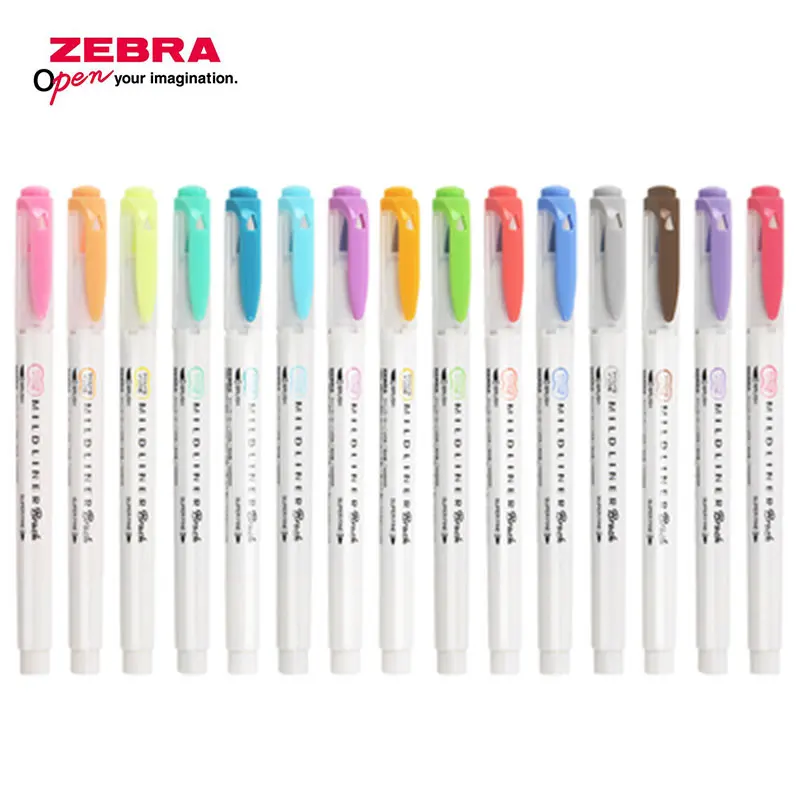 6PCS/set Mini Highlighter Pen Midliners Zebra Color Markers Double