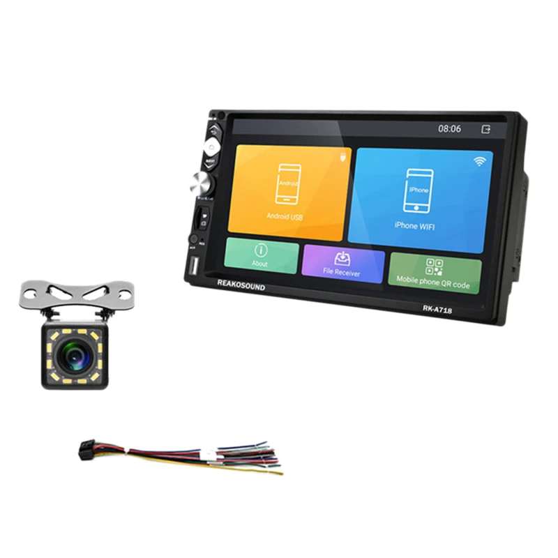 2 Din автомагнитола 7 дюймов Android 8,1 Универсальный dvd-плеер gps навигация Bluetooth Сенсорный экран wifi Bluetooth MP5 плеер с задней