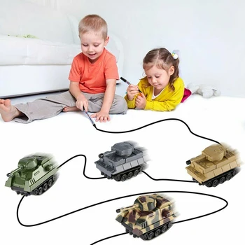 

Automatic Inductive Toy with Magic Pen Tank Model Follow Drawn Line for Children Boys Gift M09