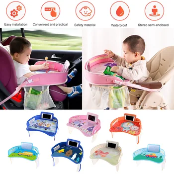 

Baby Car Seat Tray Stroller Table Portable with Adjustable Strap Oxford Cloth