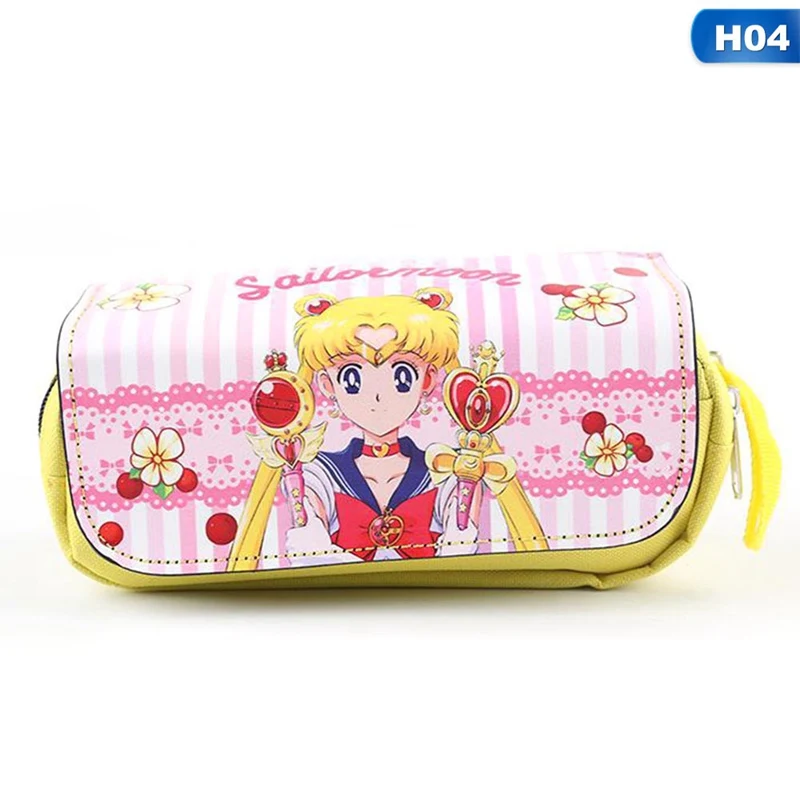 Сейлор Мун Цукино Usagi Mizuno Ami Mars Аниме Фигурка напечатанная ПУ Девушки Холст Ручка Карандаш косметички кошелек на молнии