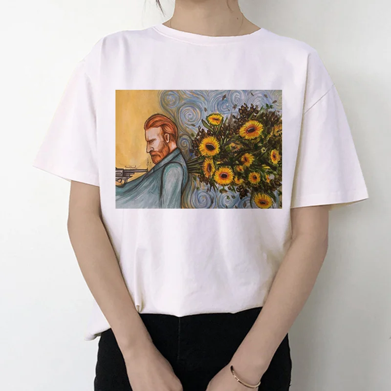 van gogh women t shirt new fashion art print tshirt Meme female clothes aesthetic t-shirt funny Tumblr Grunge grunge top tee