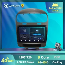 Rádio esperto dos rádios do carro com jogador multimídia da navegação de gps android 9.0 2 din para o salto fiat da viagem de dodge 2012-2020