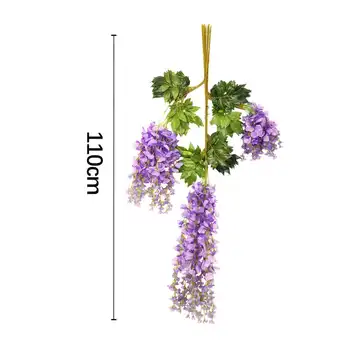 

12PC Artificial Fake Wisteria Vine Ratta Hanging Garland Silk Flowers Home Decor Background Window Decor Accessories