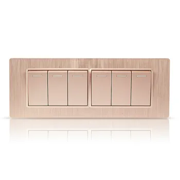 

Switch socket drawing purple panel six open double control wall switch