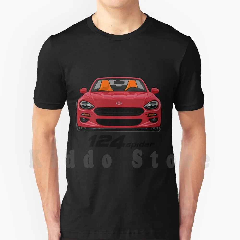 Fiat 124 Spider-Red T Shirt Cotton Men Stampa Fai Da Te Cool Tee Fiat 131 Abarth 695 Fiat Abarth 595 2019 Fiat 124 Spider A112 Fiat