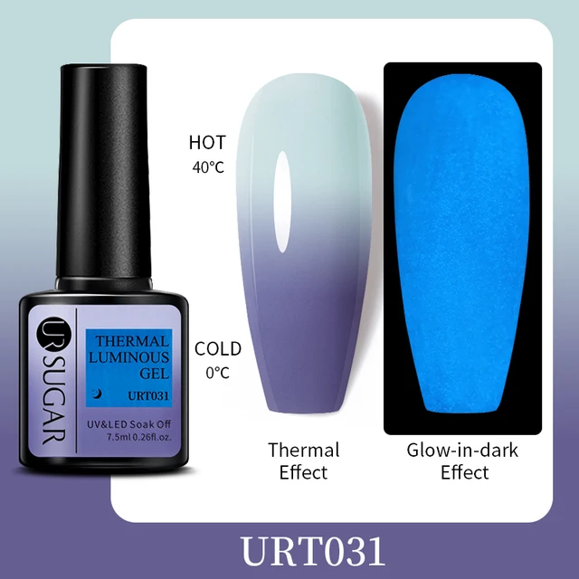 UR SUGAR 7.5ml Luminous Thermal Gel Nail Polish 2 In 1 Color Changing Glow in Dark Soak Off Manicuring UV Gel Nail Art Varnish URT031