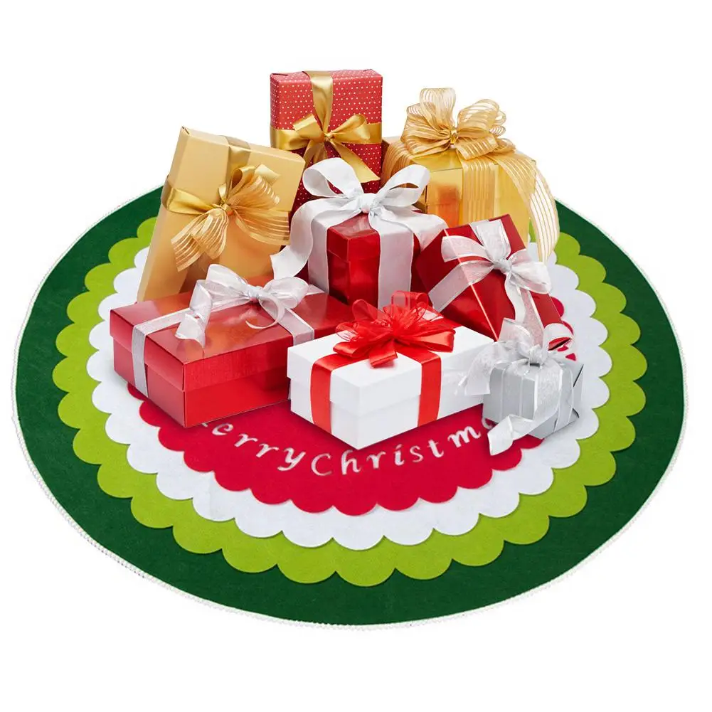 

120cm Tree Skirt Christmas Tree Bottom Apron Christmas Tree Skirt Party Decoration Floor Mat Cover Ornaments Slipcover Decor