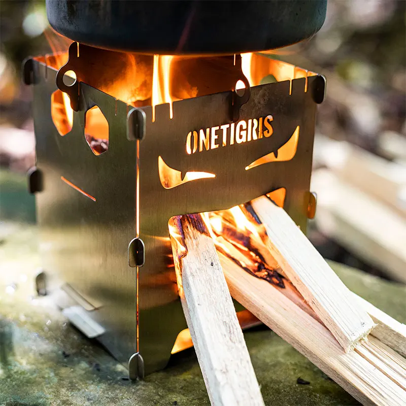 OneTigris Wood Burning Stove ROCUBOID Splicing Firewood Stove EVIL EYES  Version Portable Camping Furnace Picnic Survival Cooking - AliExpress