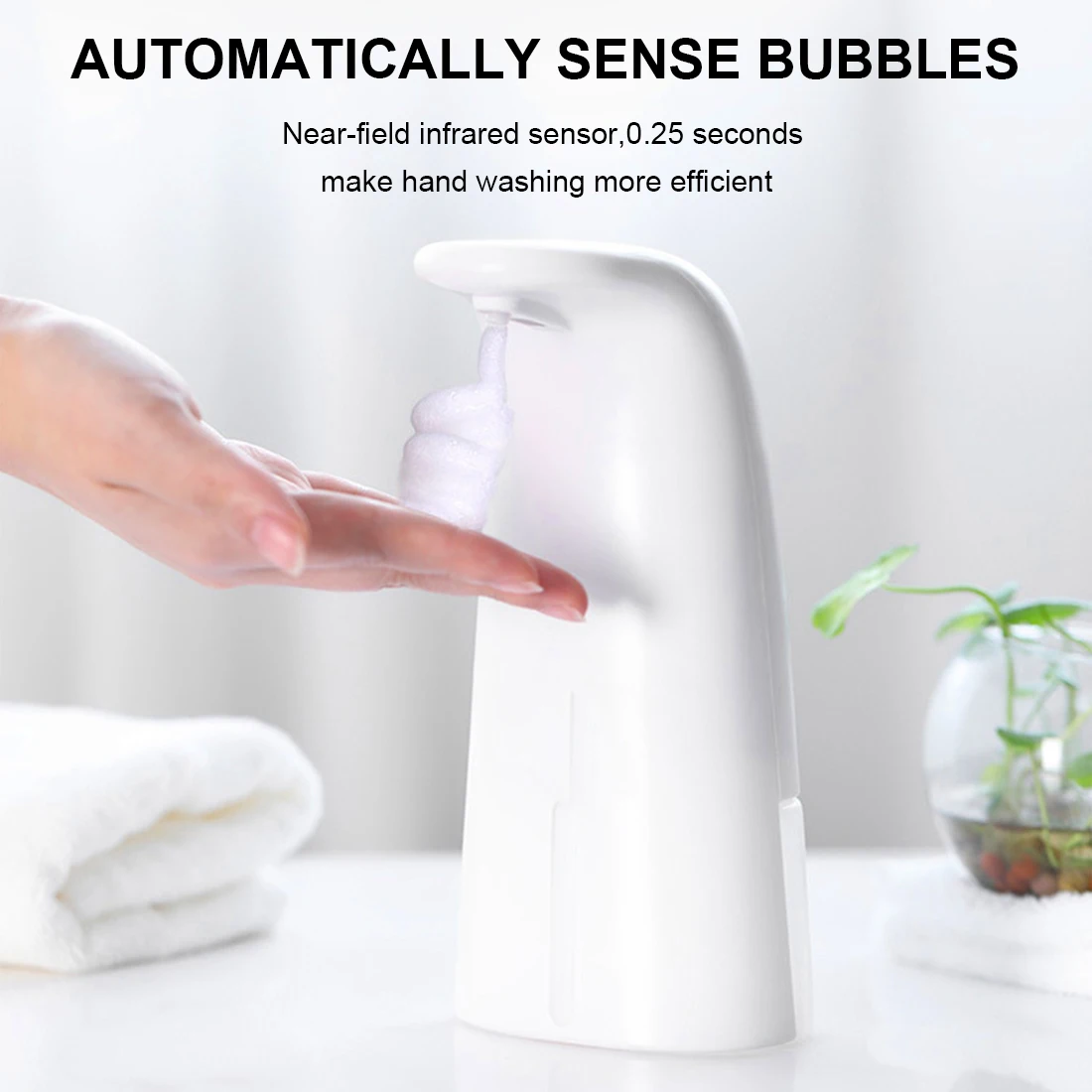 

250ML Liquid Soap Dispenser Automatic Induction Sensor Foaming Hand Washer Hand Machine Kitchen Bathroom Tools