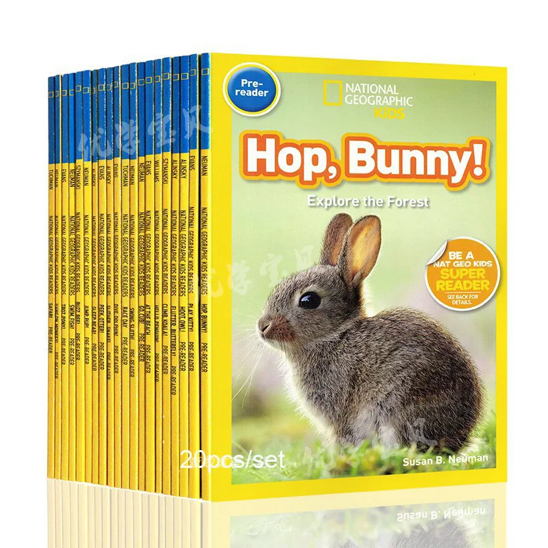 

20 books/set English picture book National Geographic Kids Pre-reader be a NAT GEO kids super reader knowledge book 2-8 years