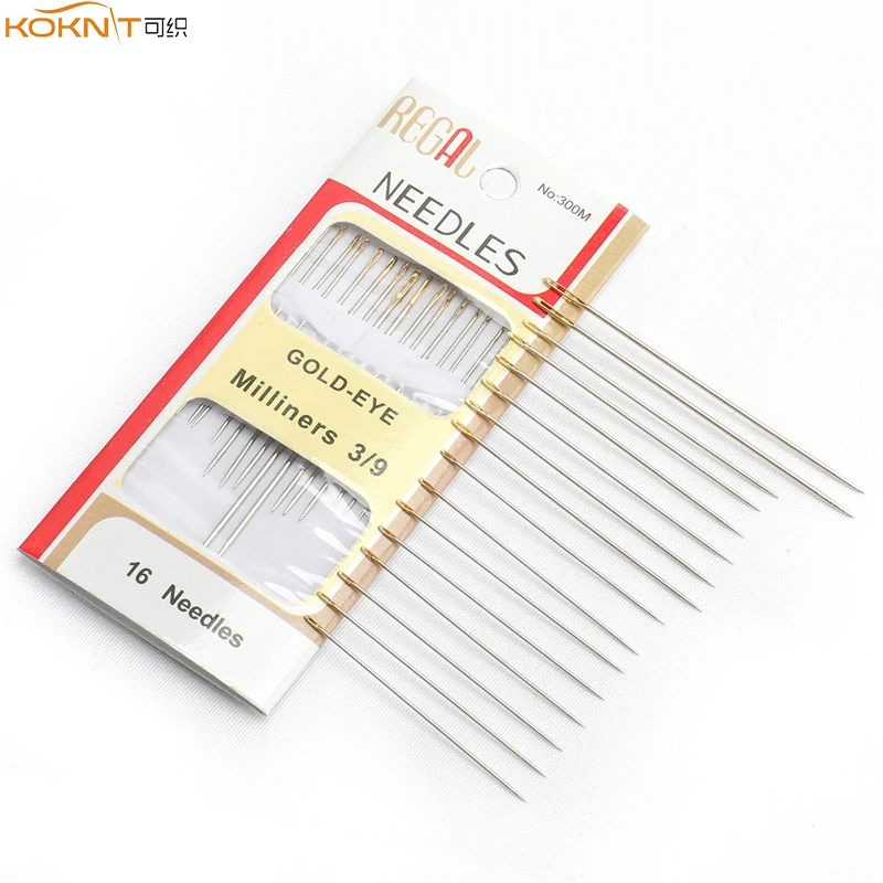 

KOKNIT 16pcs Hand Sewing Needles Mix Size Gold Eye Embroidery Cross Stitch Needles Home DIY Sewing Tools For Women Mom