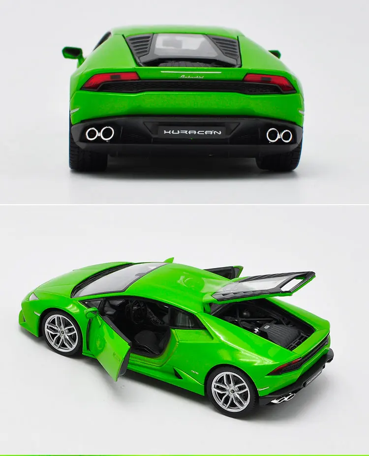 Welly 1/24 1:24 Lamborghini Huracan LP610-4 спортивный гоночный автомобиль Транспортное средство литье под давлением дисплей Модель игрушки на день рождения для детей мальчиков и девочек