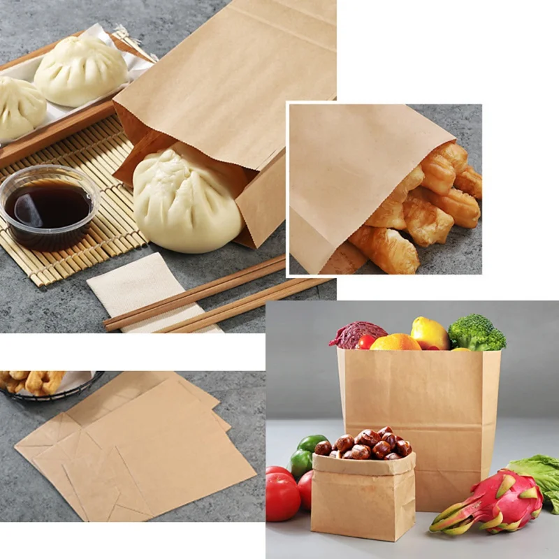 

Kraft Paper Bags Food Tea Small Gift Bag Sandwich Bread Bags Party Wrapping Gift Takeout Eco-friendly Bag Gift Boxes 50pcs