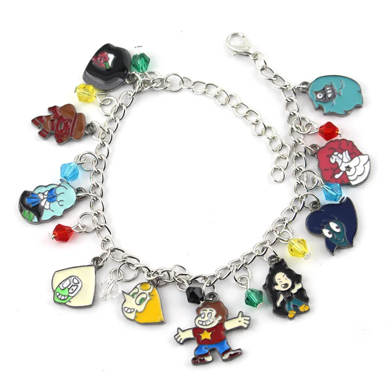 

Hot Anime Catoon 10 Themed Charms Steven Universe Bracelet Assorted Metal Charm Bracelets for Gifts Dropping