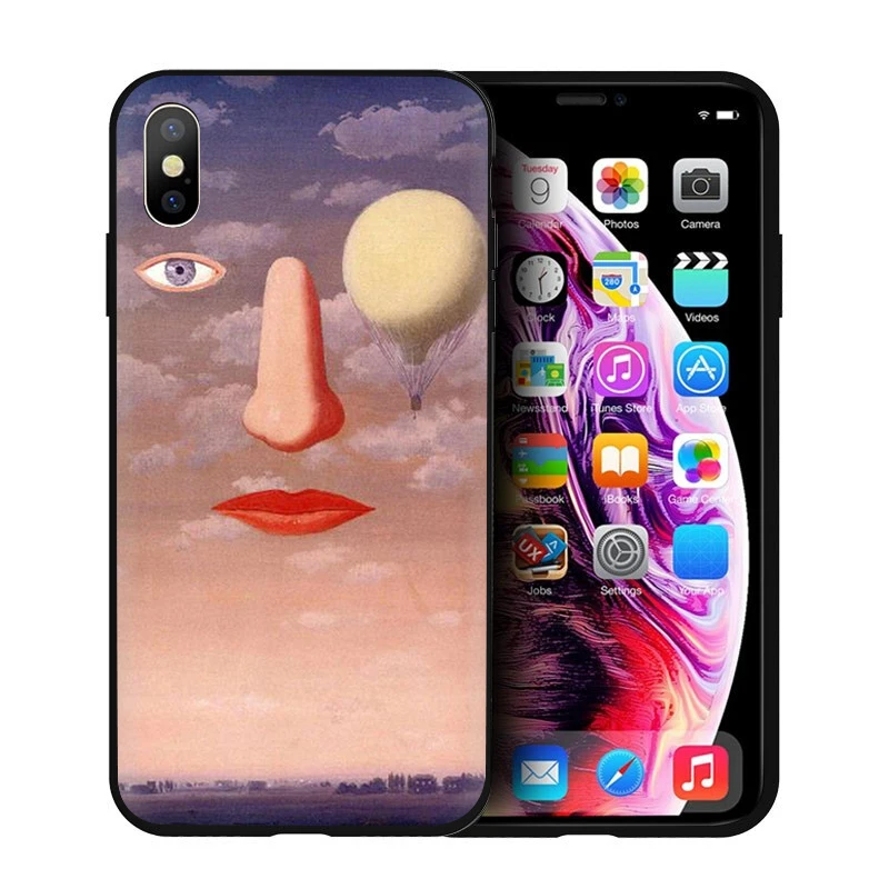 B8 Мягкий силиконовый чехол для телефона EWAU Rene Magritte для iPhone 5 5S SE 6 6s 7 8 plus X XR XS 11 Pro Max - Цвет: B8