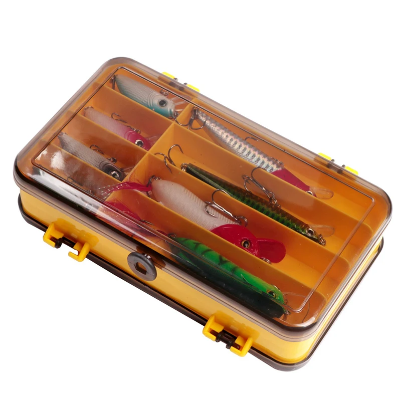 Fishing Tackle Boxes Transparent Plastic Fishing Lure Bait Hook Storage Case Tackle Box 15 Compartments Fishing Accessories