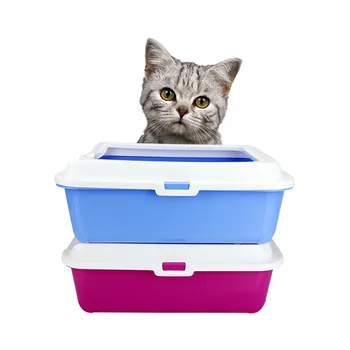 

Semi-enclosed Cat Bedpan Cats Plastic Litter Box Toilet Trainer Tray Pee Puppy Kitten AntiSplash Indoor Toilette Clean Pet Waste