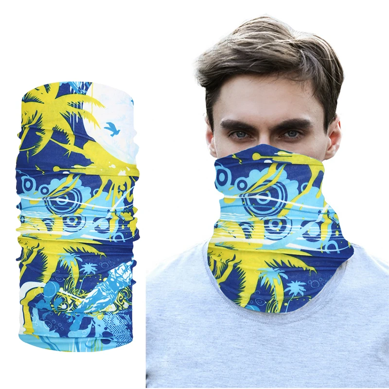 

Outdoor Scarf Sun Protection Camping Riding Bandana Scarves Neck Head Scarf Bandanas Flower Elegant Print Men Scarf