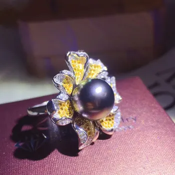 

Luxury Pearl Rings Settings S925 Sterling Silver Pearl Rings Findings Women DIY Handmade Rings Accessory Components No Pearl