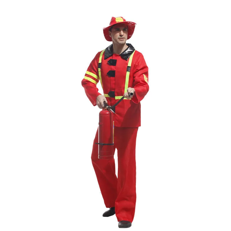 Взрослые мужские карнавальные костюмы на Хэллоуин маскарадные вечерние рождественское праздничное платье косплей пожарный красный огонь мужские праздничные костюмы