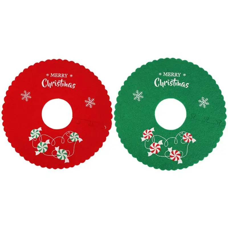 

VKTECH 2019 Christmas Tree Skirt Ruffle Edge Xmas Tree Foot Cover Carpet New Year Decor for Home Merry Christmas Supplies
