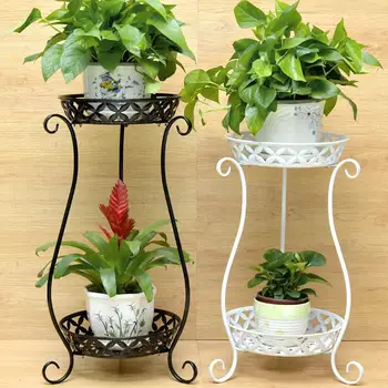 

European wrought iron multi-layer flower stand green balcony flower shelf floor living room indoor floor pot rack