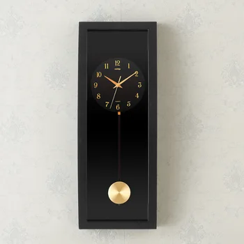 

Large Retro Wall Clock Black Pendulum Clock Living Room Wall Clock Creative Fashion Gift Idea Reloj De Pared Home Decor DD55WC