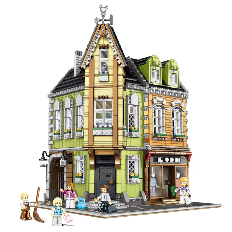 Новые 4 модели MOC Creator City Streetview серия модель строительные игрушки Рождественские