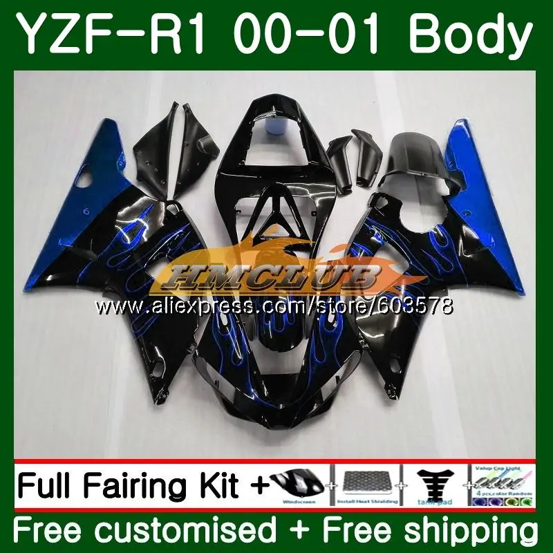 Средства ухода за кожей для YAMAHA YZF 1000 R 1 YZF-1000 2000 2001 рамка 59CL. 16 YZF R1 00 01 YZF1000 YZF-R1 YZFR1 00 01 синий Обтекатели с пламенем - Цвет: No. 1