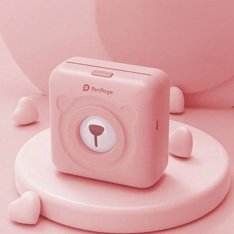 Мини Карманный фотопринтер портативный термальный Bluetooth принтер печатающий фотографии с телефона совместимый с Windows, IOS, Android