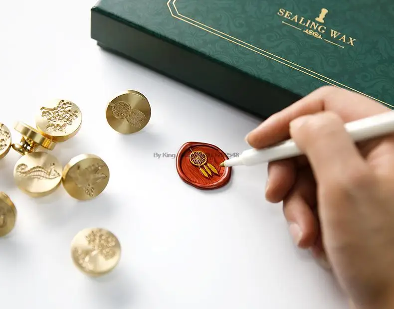 Brass Wax Seal Stamp Diy Fire Lacquer Greetings Gaisy Rose Strawberry Flower Wasp Seals Wedding Invitation Sealing Wax Stamp