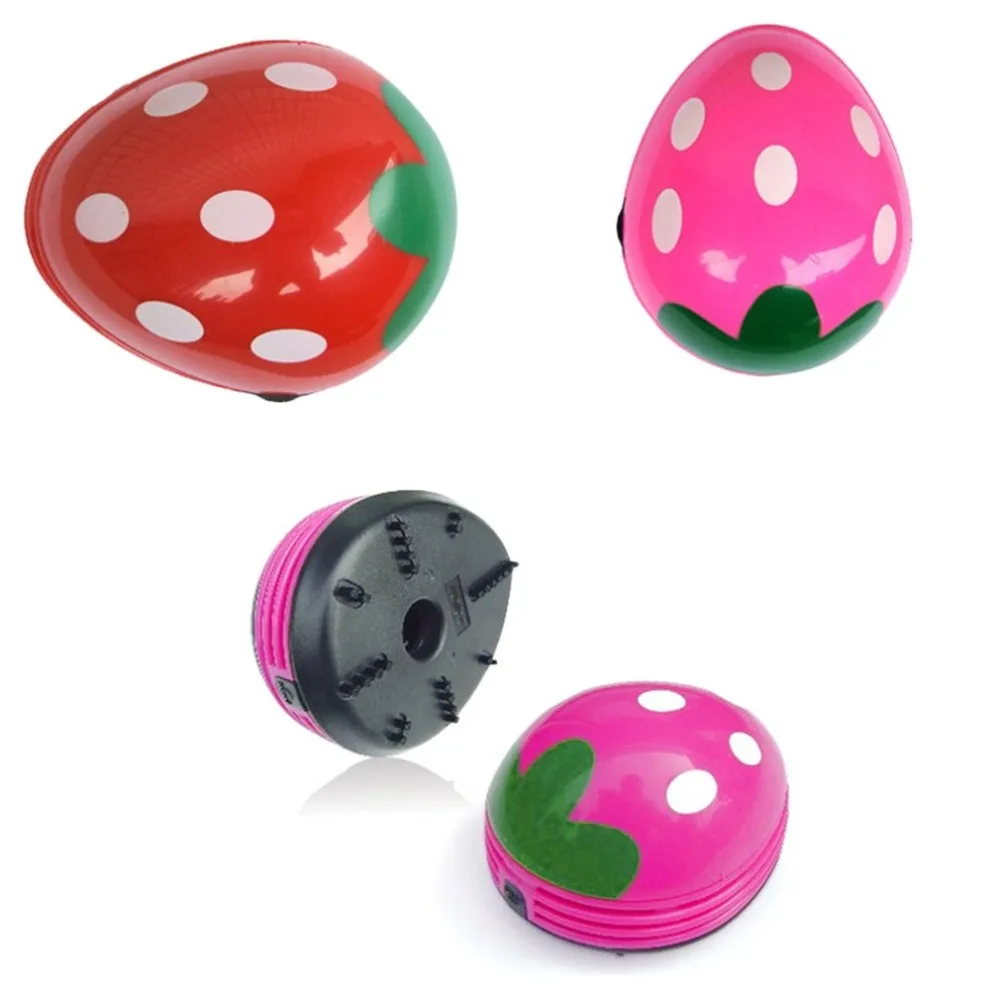 Lovely Strawberry Shape Desktop Keyboard Vacuum Cleaner Mini Dust Collector Crumb Sweeper For Household Office Use