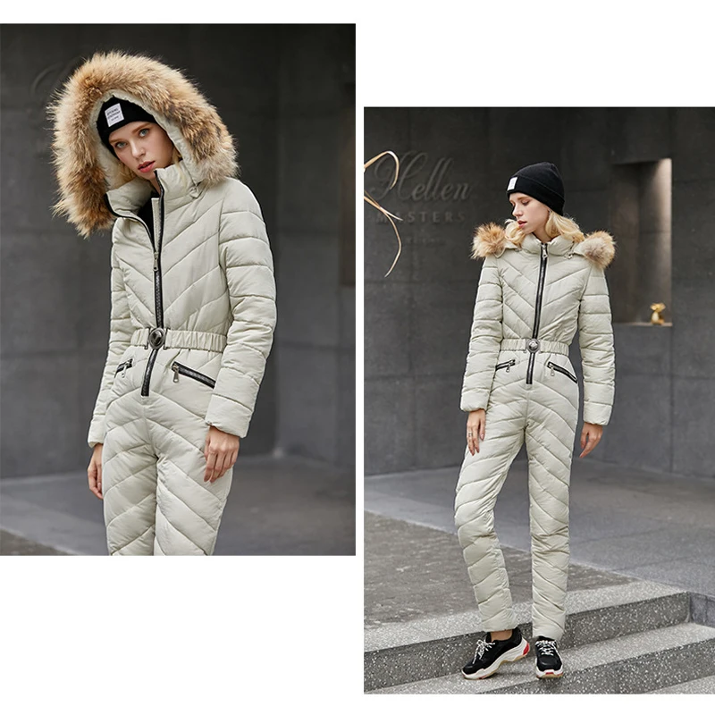 New Women Ski jacket and Pant Ski suits Females Jumpsuit Women Snowboard Waterproof Overall Russia