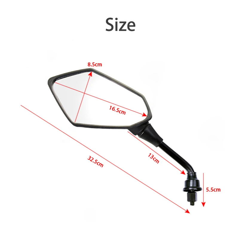 2Pcs/Pair Motorcycle Rearview Mirror Scooter Motocross Rearview Mirrors Electrombile Back Side Convex Mirror 8/10mm Carbon Fiber