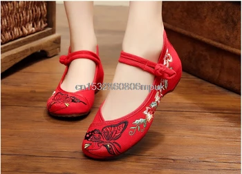 

Cheap Women's Breathable Low-top flat sports loafer embroidered Lightweight Walking shoes Plus Size 34-43