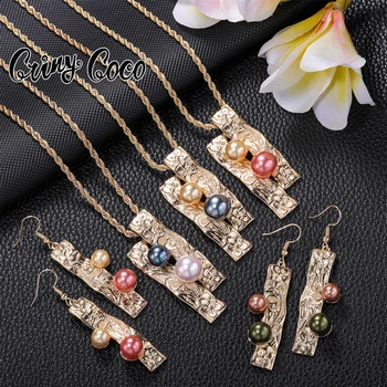 Cring Coco Hawaiian Polynesian Pearl Women Jewelry Colorful Gold Plated Chain Necklace Pendant Women's Necklaces 2022 New Design