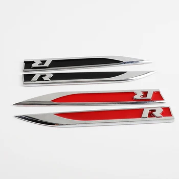 

R-LINE R Car Styling Car Front Grille Body Decoration3D Metal Sticker Emblem Accessories For VW GTI Polo Golf 5 7 Passat B5 B6