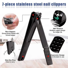 7 шт./компл. кусачки для ногтей набор ножницы для резки ногтей файл, ножницы, набор для маникюра и педикюра, с местом для хранения Чехол DC112