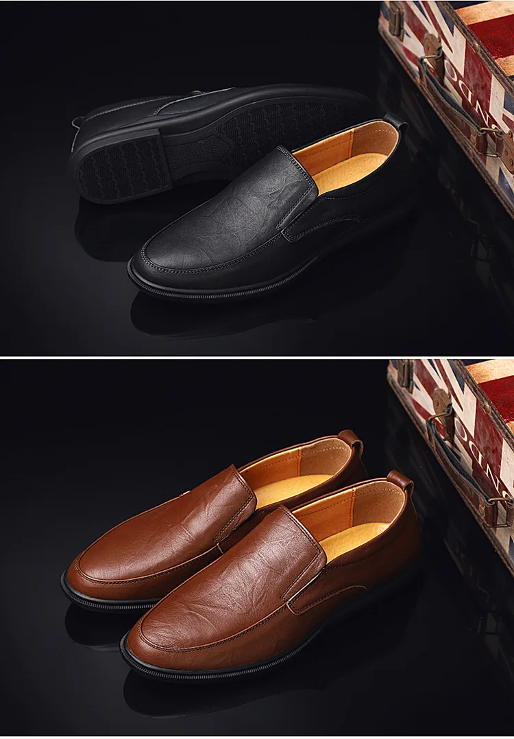 Spring Autumn Men Shoes Breathable Mens Loafers Low Casual Men's Leather Shoes Comfortable Driving Shoes Business Shoe For Male