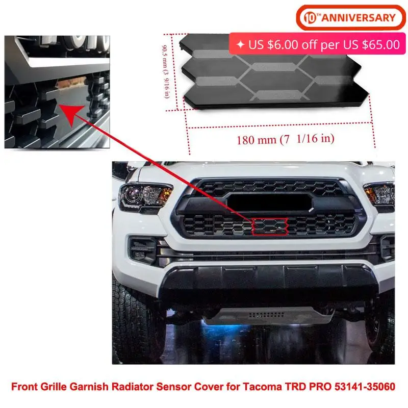 Передняя решетка радиатора для Tacoma TRD PRO Крышка датчика 53141 35060 5314135060