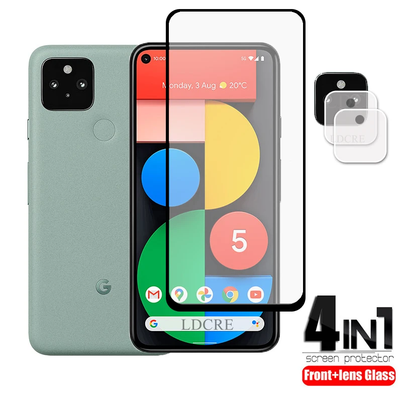 2Pcs Per Google Pixel 5 Pieno Temperato Di Vetro Per Google Pixel 5 Protezione Dello Schermo Della Fotocamera Macchina Fotografica Di Hd Obiettivo Pel