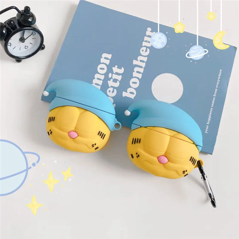 

For AirPod 2 Case 3D Cat Cute Cartoon Soft Silicone Cases For Apple Airpods Pro Cover Funda Keychain