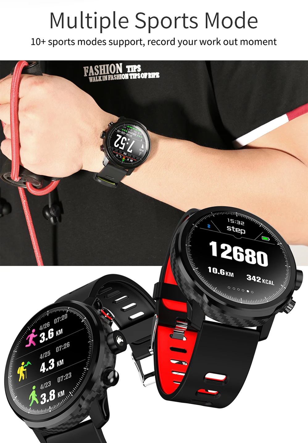 COLMI L5 Смарт-часы для мужчин IP68 Водонепроницаемый несколько видов спорта режим сердечного ритма погоды Bluetooth Smartwatch в режиме ожидания 100 дней
