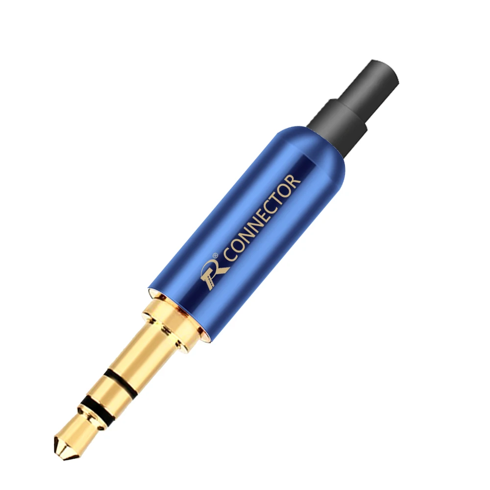 4 шт Jack 3,5 мм R разъем 3 полюса позолоченный стерео 3,5 мм Джек DIY наушники адаптер с хвостовым штекером для фиксации кабеля стабильный - Цвет: Blue-Black Tail