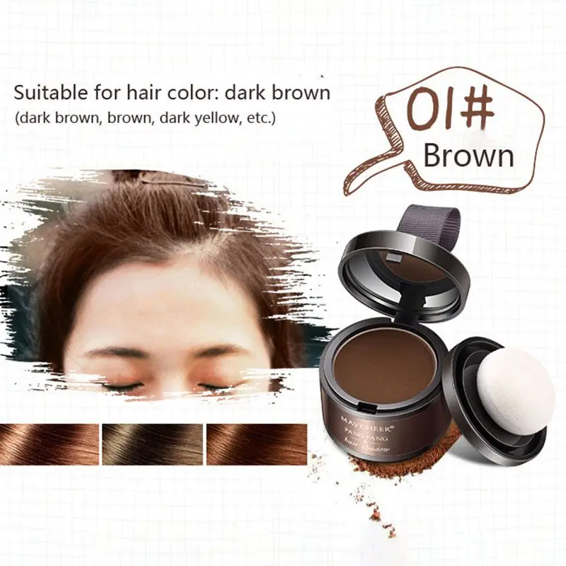 Тени для волос, пудра, линия для волос, модифицированный ремонт, тени для волос, пудра для стрижки, макияж, консилер для волос, покрытие для корней волос, унисекс, мгновенно - Цвет: B1-Brown