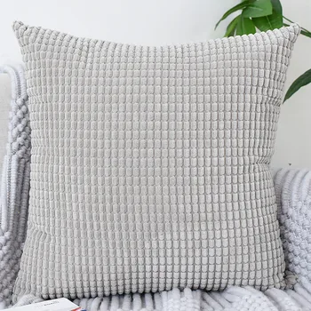 

Modern Grey Soft Velvet Niblet Cushion Covers 45x45 for Sofa Couch Bed Living Room White Home Decor Throw Pillow Covers Cases