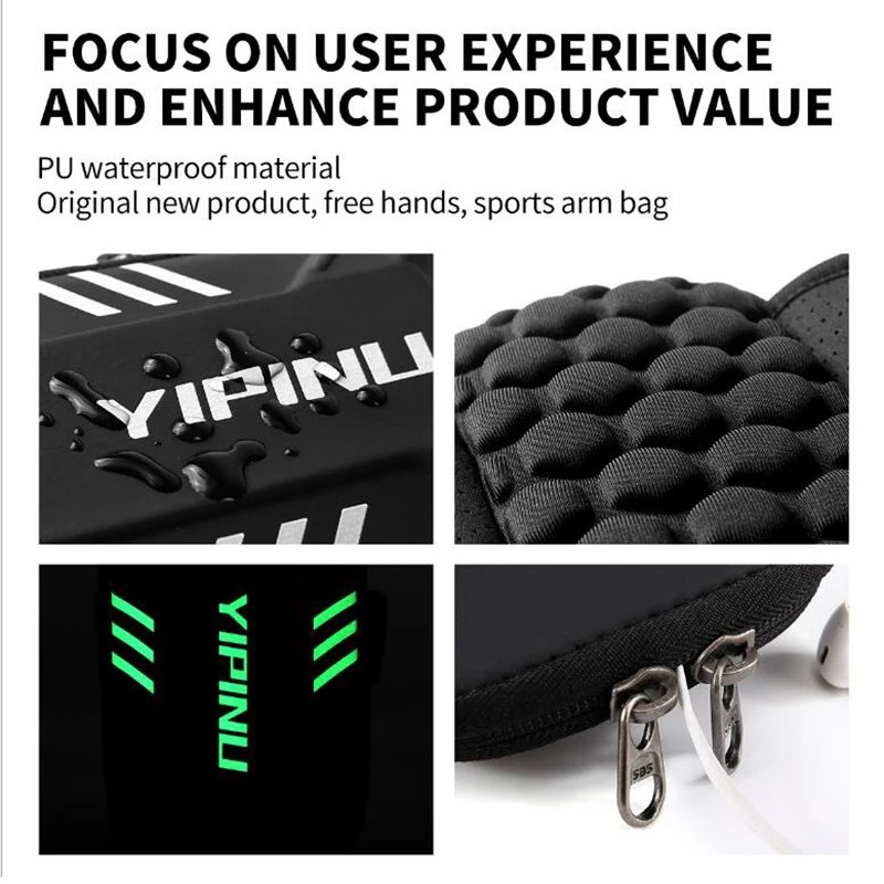 Men Women Waterproof Reflective Sports Arm Bag Fitness Night Running Jogging Cycling Phone Case Holder Wallet Armband Pouch 4